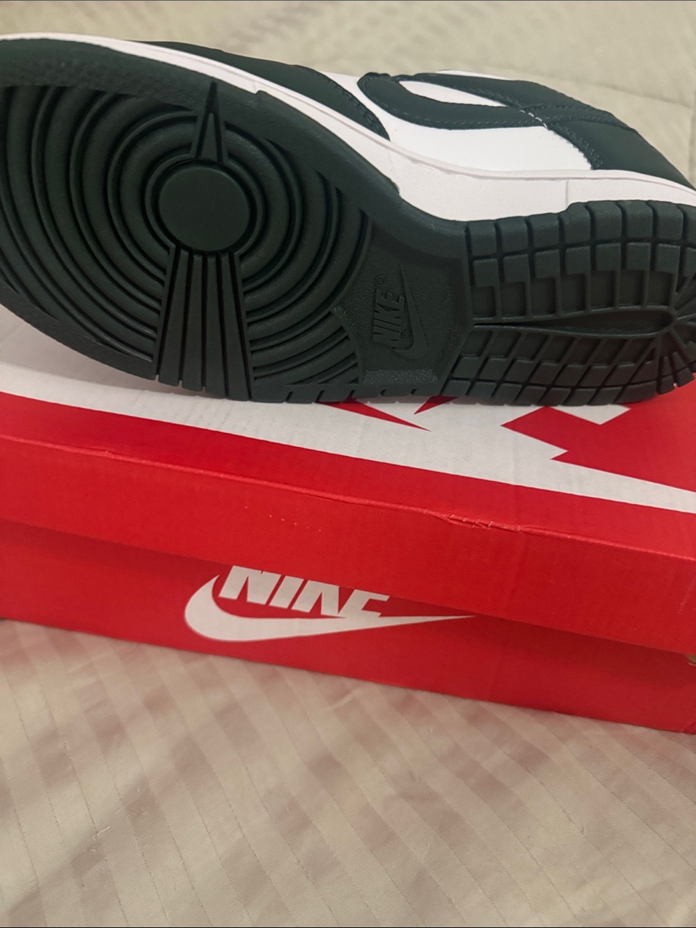 Nike women’s Low-Top Sneakers in Dark Green and White - Picture 2 of 3